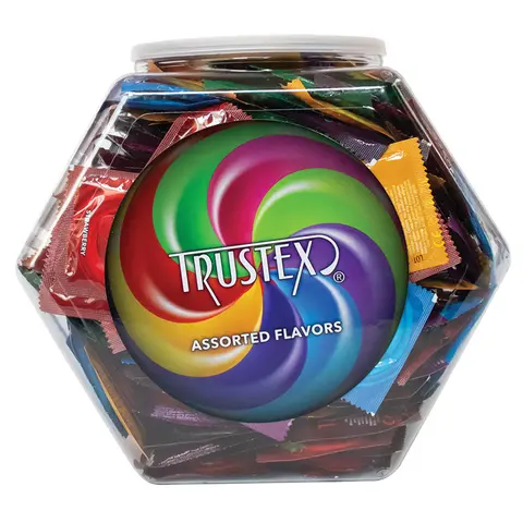 Trustex Assorted Flavor Condoms 288-Piece Bowl