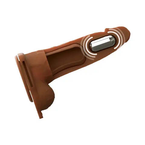 Fantasy X-Tensions Elite Vibrating Hollow Silicone Strap-On 6 in. in Brown