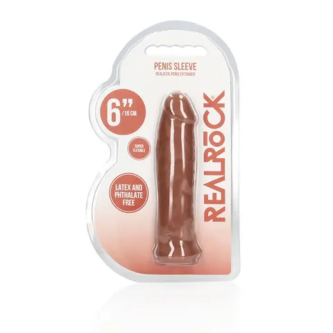 RealRock Realistic 6 in. Penis Sleeve Extender in Tan