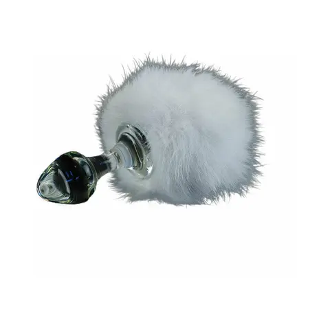 Crystal Delights Magnetic Bunny Tail Plug in White