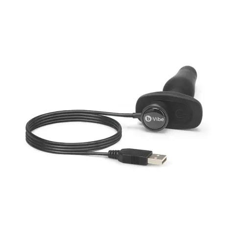 b-Vibe Novice Rechargeable Remote-Controlled Vibrating Silicone Anal Plug in Black