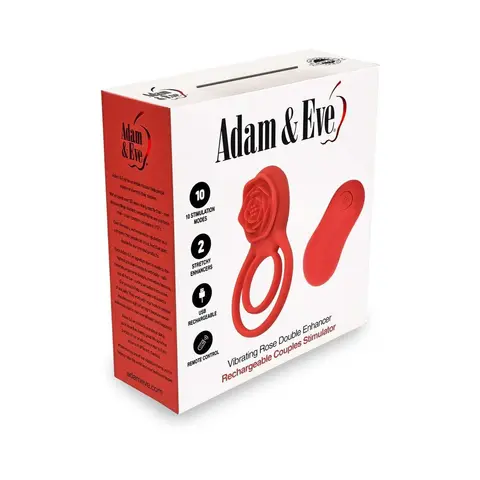 Adam & Eve Double Ring Vibrating Rose Cock Ring