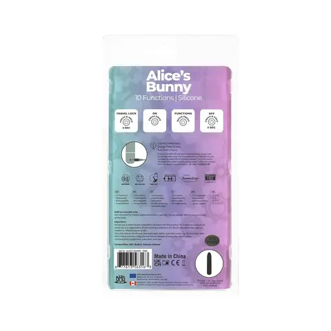 Powerbullet Alice's Bunny Rechargeable Bullet Vibrator with Silicone Rabbit Sleeve in Pink