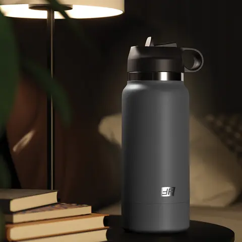 PDX Plus Fuck Flask Secret Delight Discreet Stroker Grey Bottle in Light