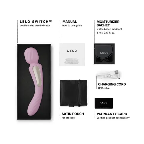 LELO SWITCH Double-Sided Wand Vibrator Soft Pink
