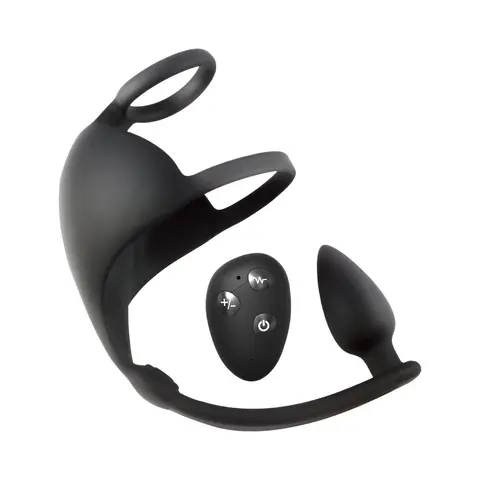 Magic Remote Scrotum Massager Plug Black