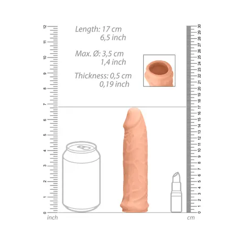 RealRock Realistic 6 in. Penis Sleeve Extender in Beige