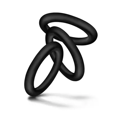 Performance VS2 Pure Premium Silicone Cockrings 3-Pack Small in Black