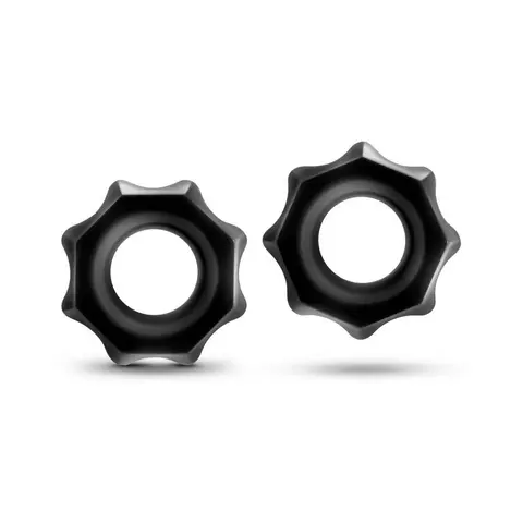 Stay Hard Nutz Cockring 2-Pack in Black