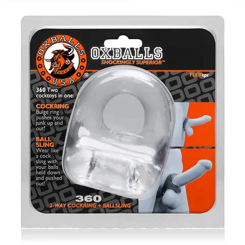 OxBalls 360, Cockring & Ballsling in Clear