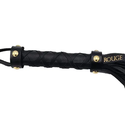Rouge Leather Flogger Black with Gold Accessories