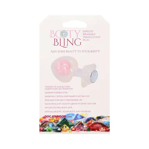 Booty Bling Jeweled Wearable Silicone Plug Large Translucent