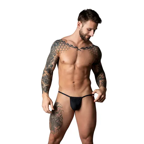 Male Power The Ultimate Duo CRR Pouch G-String & Red Cock Ring Black L/XL