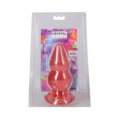 Crystal Jellies Double Pop Plug 6 in. in Pink