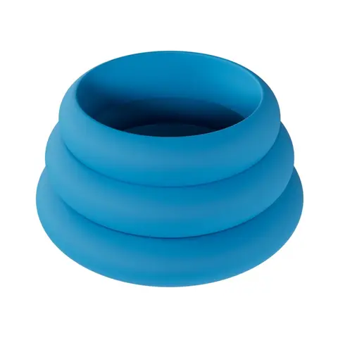 LEVELZ Wide O Silicone Cock Ring Set of 3 (42mm/50mm/55mm) in Teal