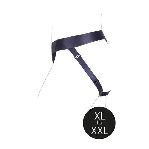 Ouch! Vibrating Strap-on Panty Harness with Open Back Black XL/2XL