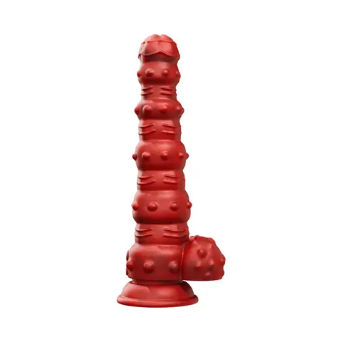 Tentra Rengol Studded Demon Thrusting Dildo Red