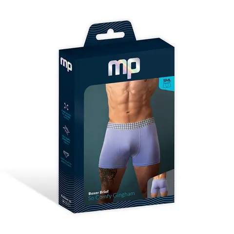 Male Power So Cumfy Gingham Boxer Brief Purple S