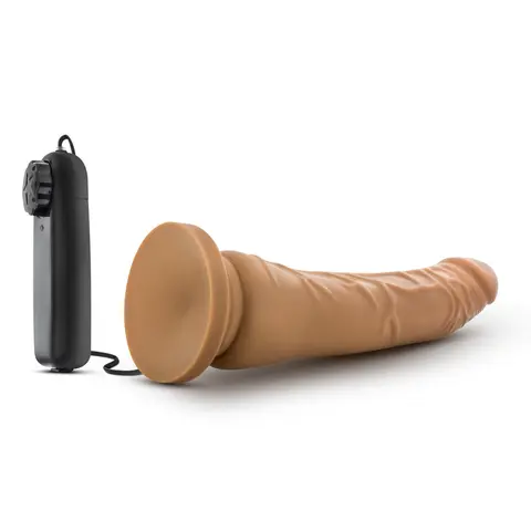Dr. Skin 8.5 in. Vibrating Realistic Cock with Suction Cup in Tan