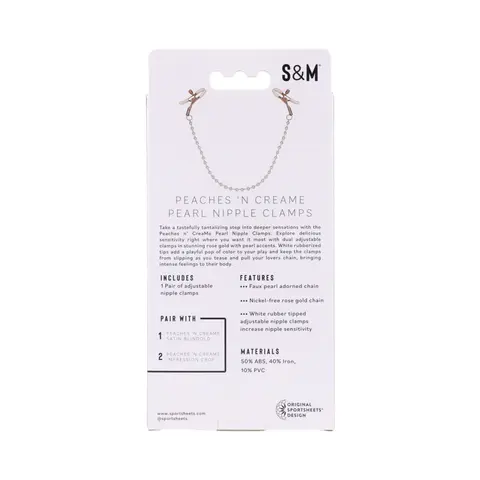 Sportsheets Sex & Mischief Peaches 'n CreaMe Pearl Nipple Clamps