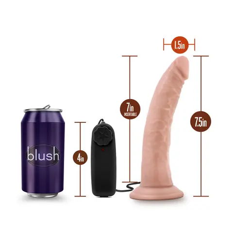 Dr. Skin Dr. Dave Realistic 7 in. Vibrating Dildo in Beige