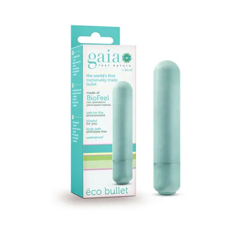 Gaia Eco Bullet Single-Speed Vibrator in Aqua
