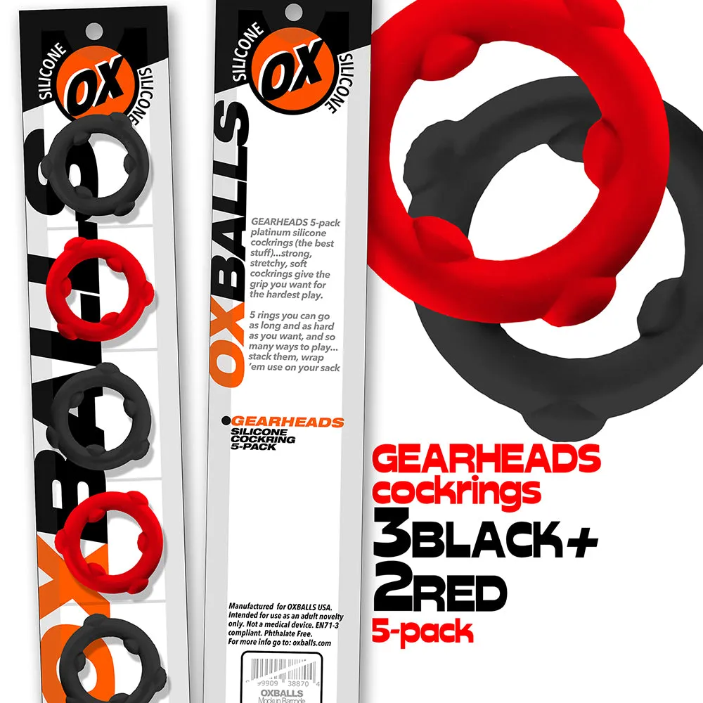 Oxballs Gearheads 5-Pack Spinner Rings Red/Black