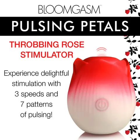 Bloomgasm Pulsing Petals Throbbing Rose Stimulator in Red