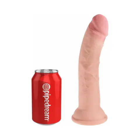 King Cock Plus 8 in. Triple Density Cock Realistic Dildo With Suction Cup Beige