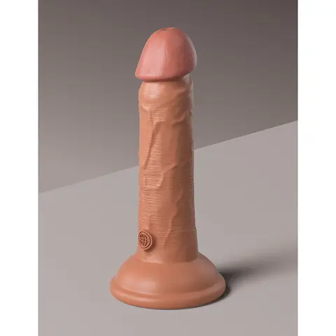 King Cock Elite 6 in. Vibrating Realistic Dildo With Suction Cup in Tan