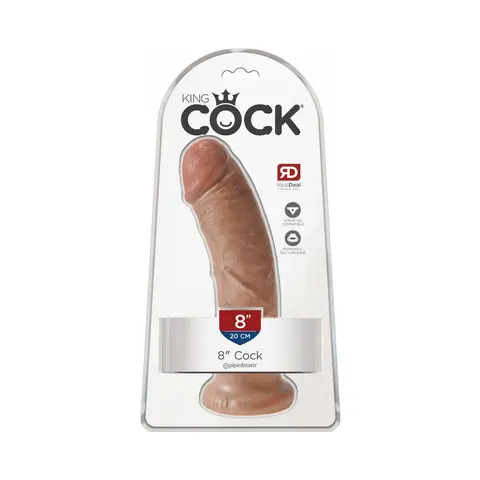 King Cock 8 in. Cock Realistic Dildo With Suction Cup in Tan