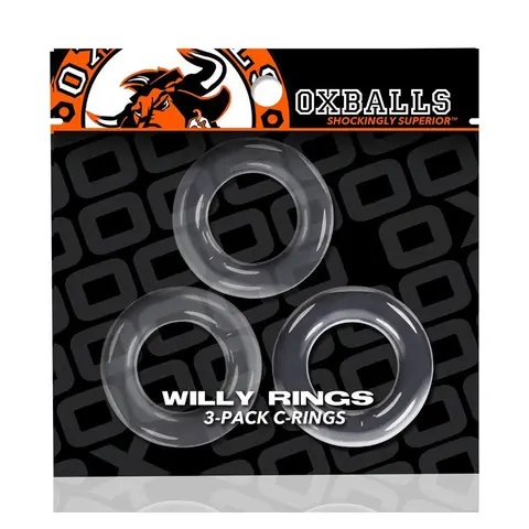 Oxballs Willy Rings 3-Pack Cockrings O/S in Clear