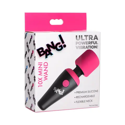 BANG! 10X Vibrating Mini Silicone Wand in Pink