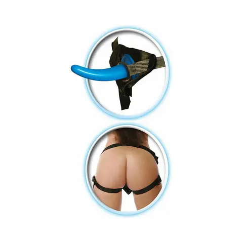 Fetish Fantasy Series Beginner's Strap-On For Him Set With 4.5 in. Dildo Blue/Black