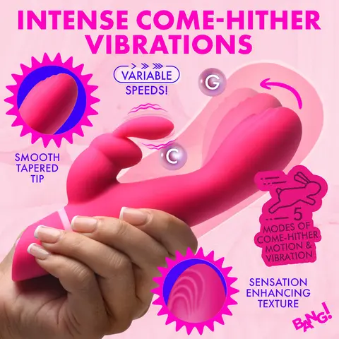 BANG! Silicone Rabbit Vibrator in Pink