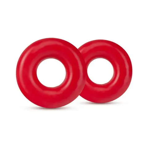 Stay Hard Donut Rings Oversized Cockring 2-Pack in Red