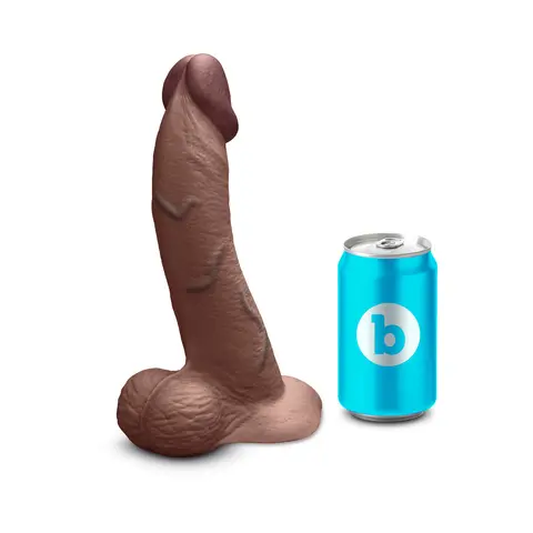 b-Vibe Slipskin Realistic Silicone Dildo 9 in. Curved in Brown