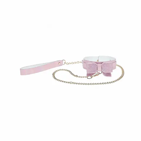 Ouch! International Paris Collection Collar with Leash in Pink