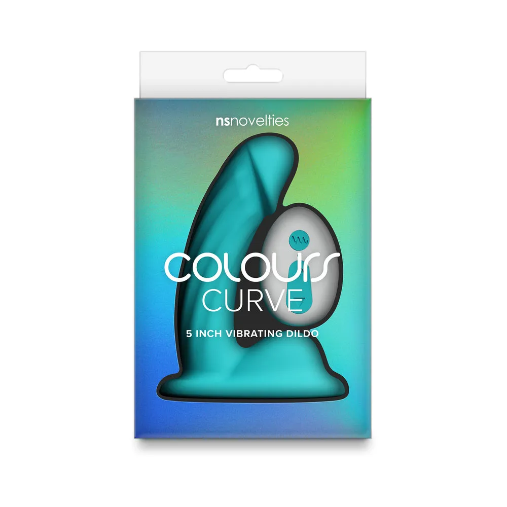 Colours Curve Vibrating 5 in. Dildo in Teal