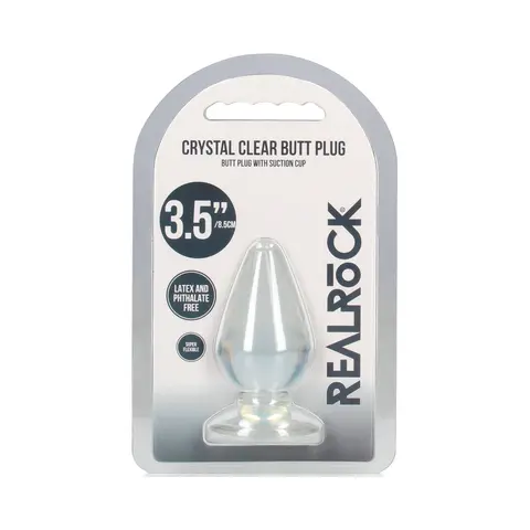 RealRock Crystal Clear 3.5 in. Anal Plug in Clear