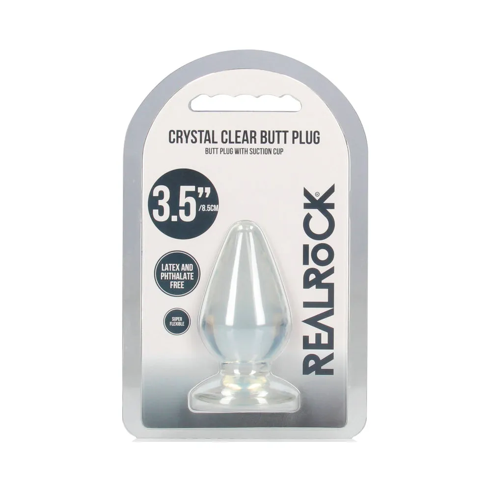 RealRock Crystal Clear 3.5 in. Anal Plug in Clear