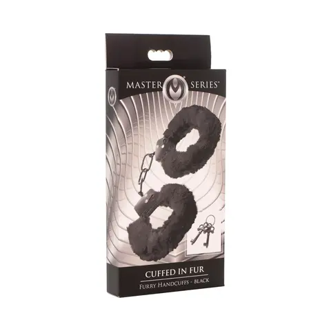 Master Series Cuffed in Fur Furry Handcuffs in Black