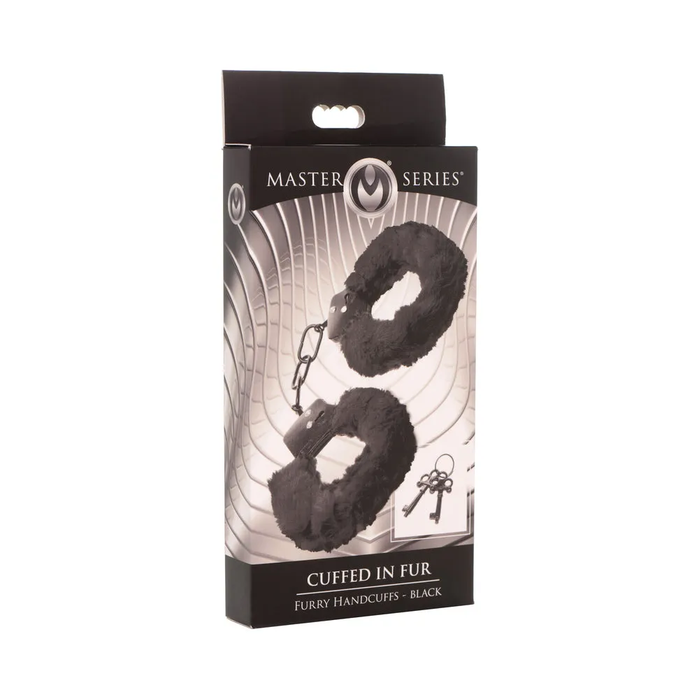 Master Series Cuffed in Fur Furry Handcuffs in Black