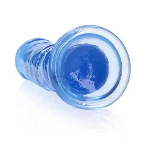 RealRock Crystal Clear Straight 8 in. Dildo Without Balls in Blue