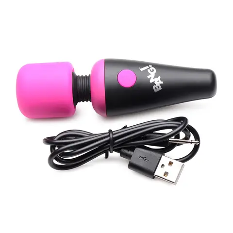 BANG! 10X Vibrating Mini Silicone Wand in Pink