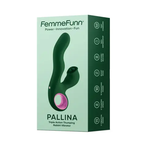 FemmeFunn Pallina Triple Action Thumping Rabbit Vibrator Dark Green