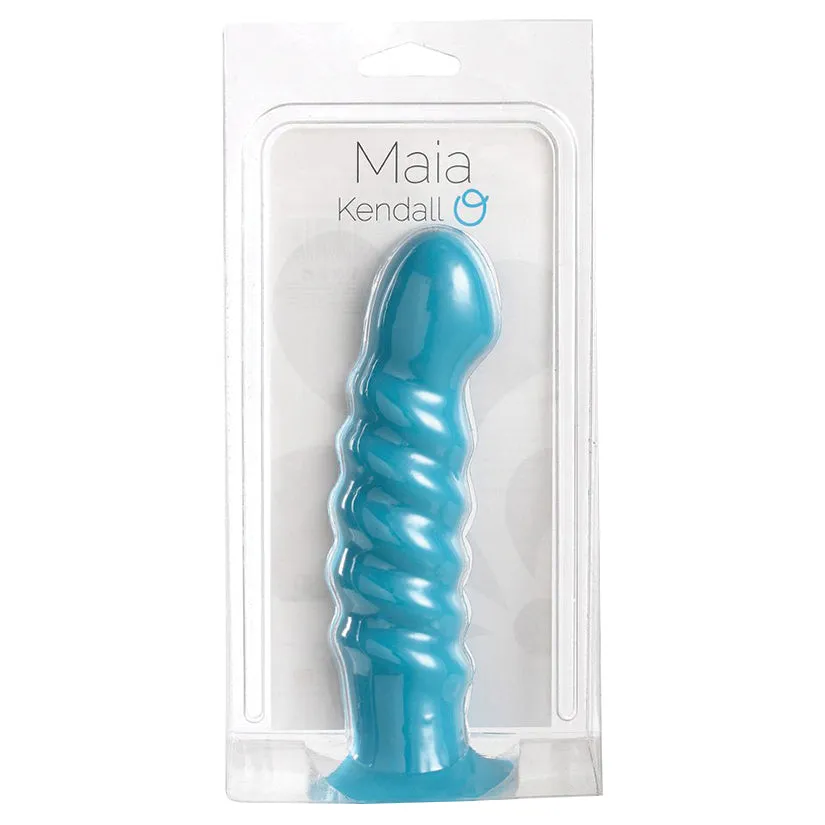 Maia Kendall Silicone Swirl Dong Neon Blue 8 in.