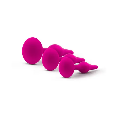 Luxe 3-Piece Silicone Beginner Plug Kit in Pink