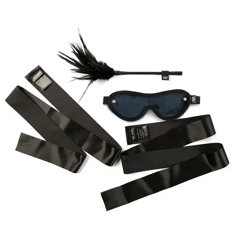 SEI MIO Strict Tease Ribbon Ties, Blindfold and Tickler Kit