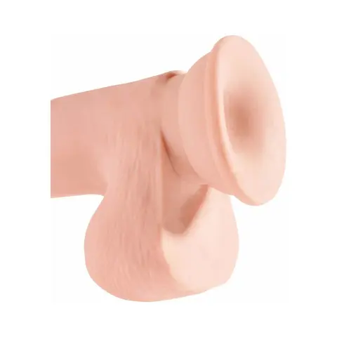King Cock Plus 7.5 in. Triple Density Cock With Balls Realistic Suction Cup Dildo Beige